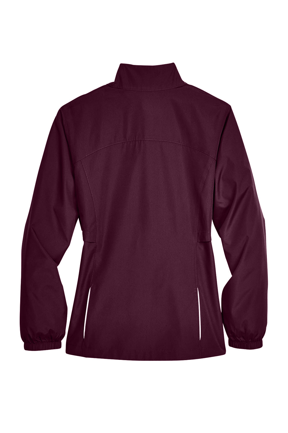 Core 365 78183 Womens Motivate Water Resistant Full Zip Jacket Burgundy Flat Back