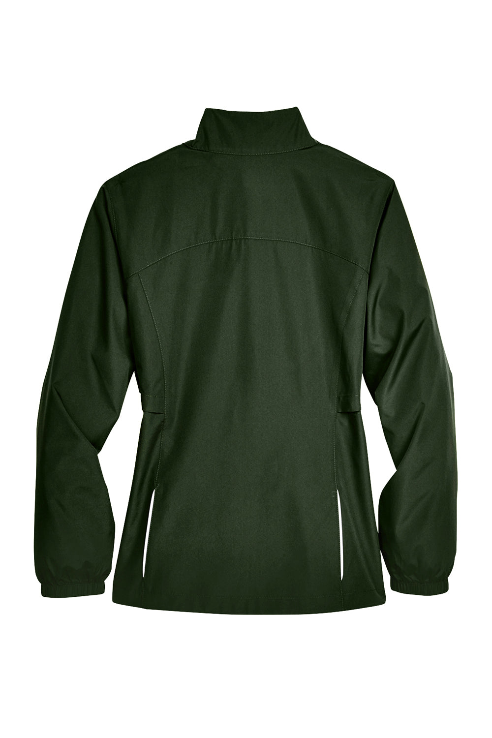 Core 365 78183 Womens Motivate Water Resistant Full Zip Jacket Forest Green Flat Back