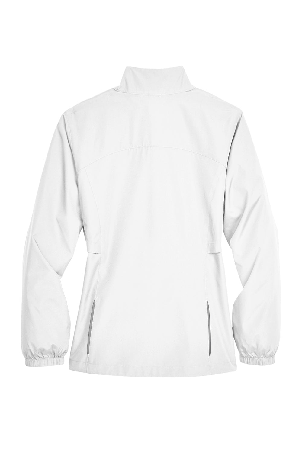 Core 365 78183 Womens Motivate Water Resistant Full Zip Jacket White Flat Back