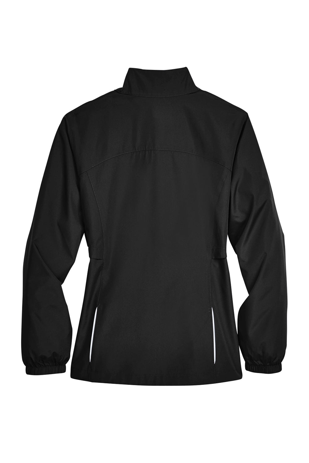 Core 365 78183 Womens Motivate Water Resistant Full Zip Jacket Black Flat Back