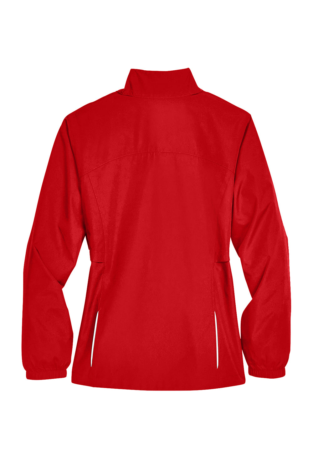 Core 365 78183 Womens Motivate Water Resistant Full Zip Jacket Classic Red Flat Back