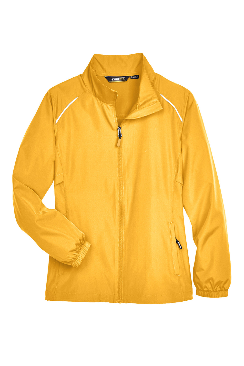 Core 365 78183 Womens Motivate Water Resistant Full Zip Jacket Campus Gold Flat Front