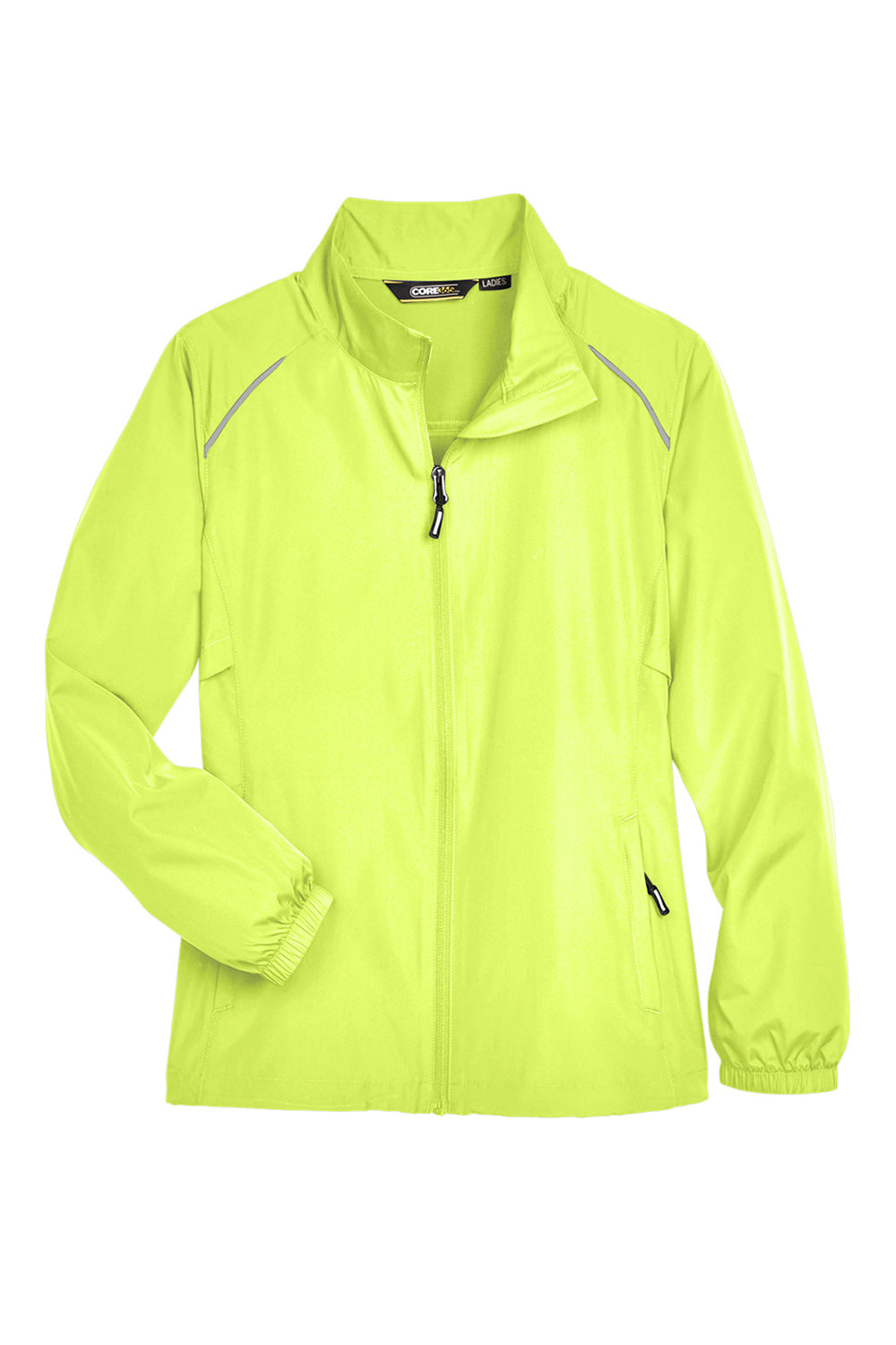 Core 365 78183 Womens Motivate Water Resistant Full Zip Jacket Safety Yellow Flat Front