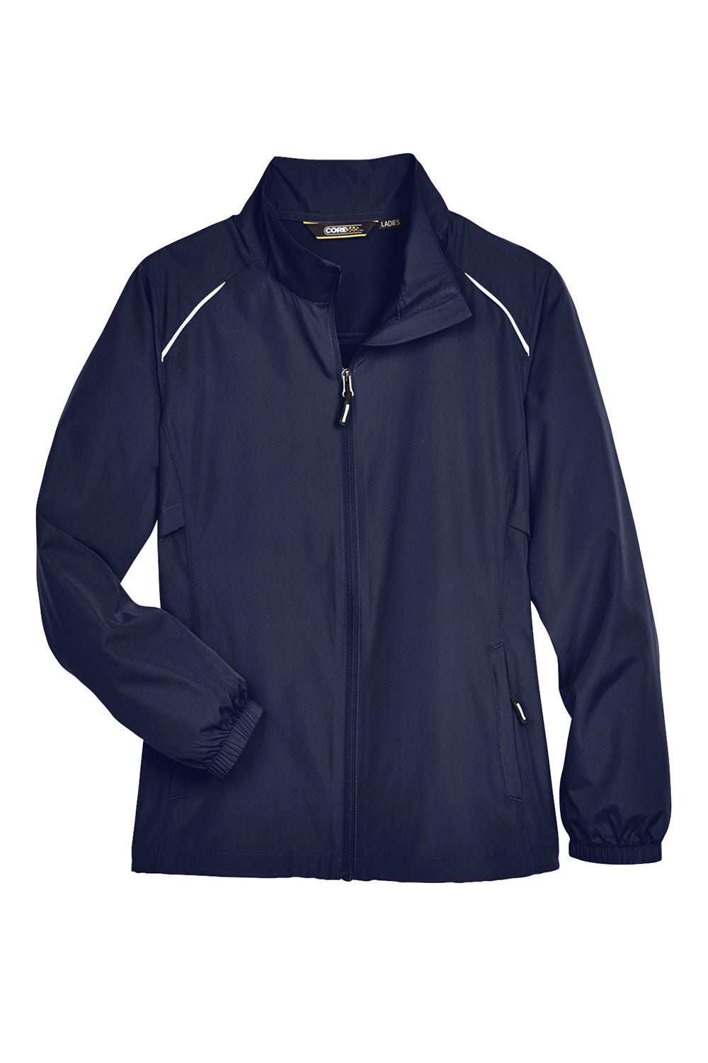 Core 365 78183 Womens Motivate Water Resistant Full Zip Jacket Classic Navy Blue Flat Front