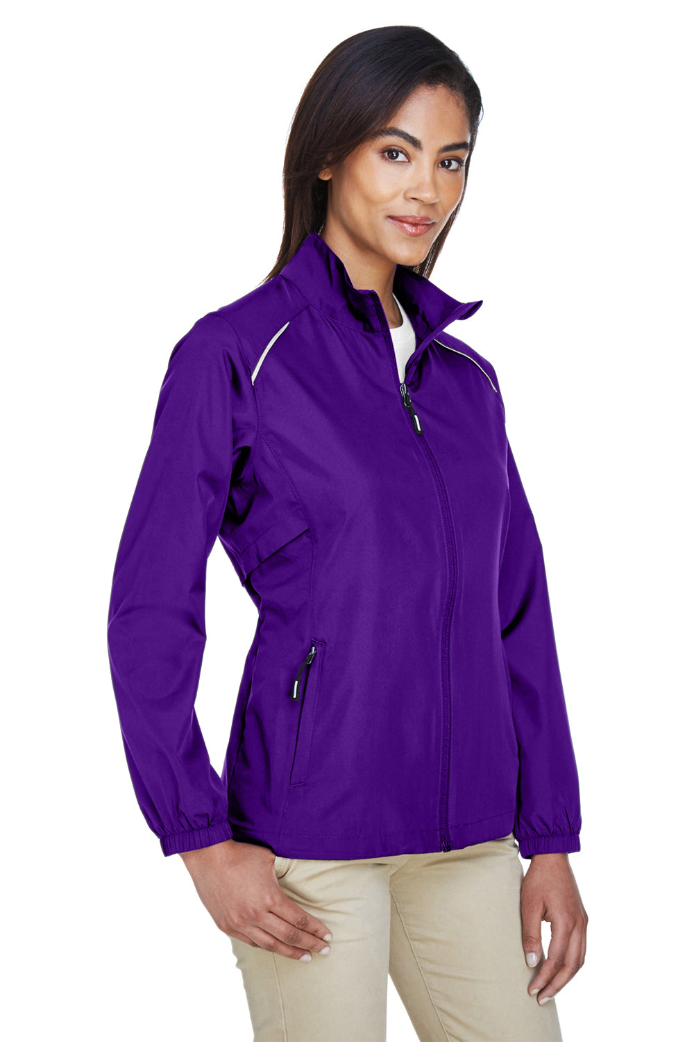 Core 365 78183 Womens Motivate Water Resistant Full Zip Jacket Campus Purple Model 3q