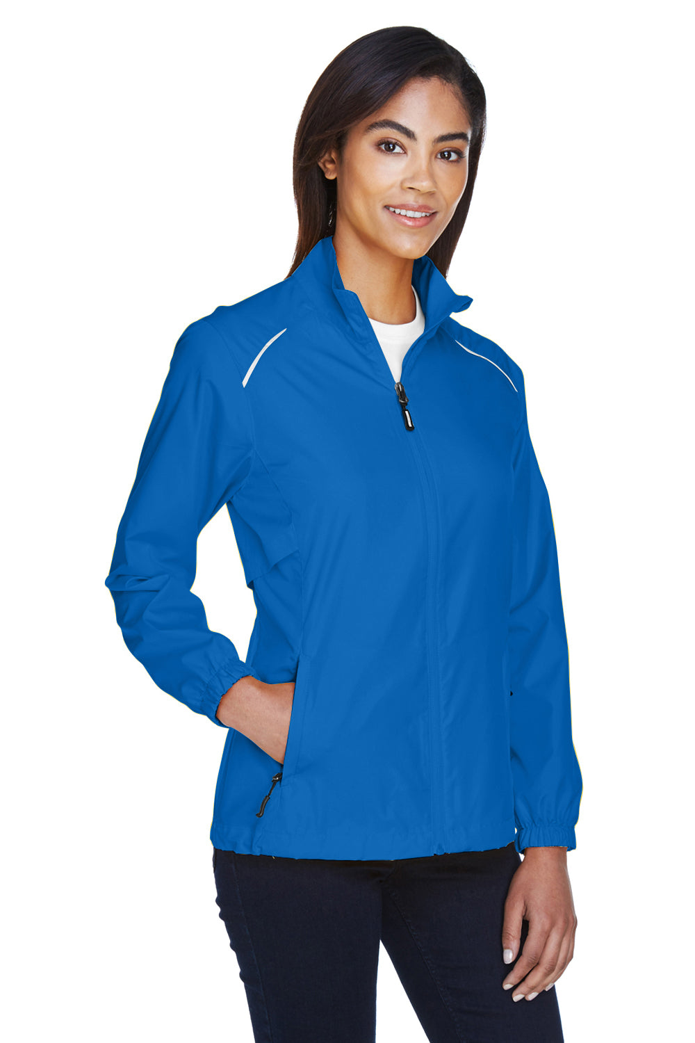 Core 365 78183 Womens Motivate Water Resistant Full Zip Jacket True Royal Blue Model 3q