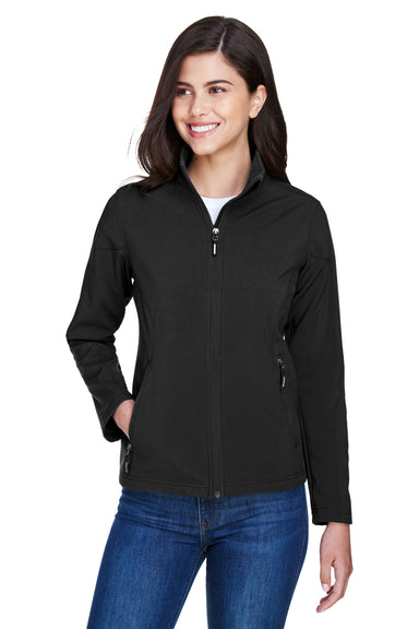 Core 365 78184 Womens Cruise Water Resistant Full Zip Jacket Black Model Front