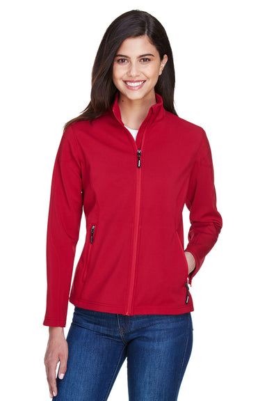 Core 365 78184 Womens Cruise Water Resistant Full Zip Jacket Classic Red Model Front