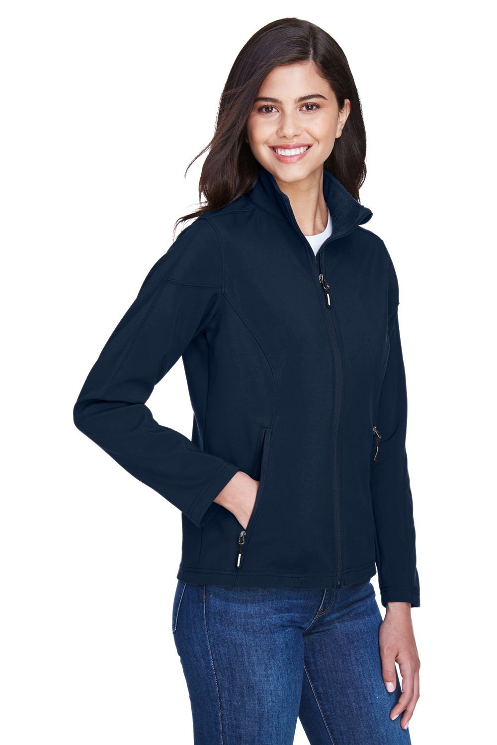 Core 365 78184 Womens Cruise Water Resistant Full Zip Jacket Classic Navy Blue Model 3q