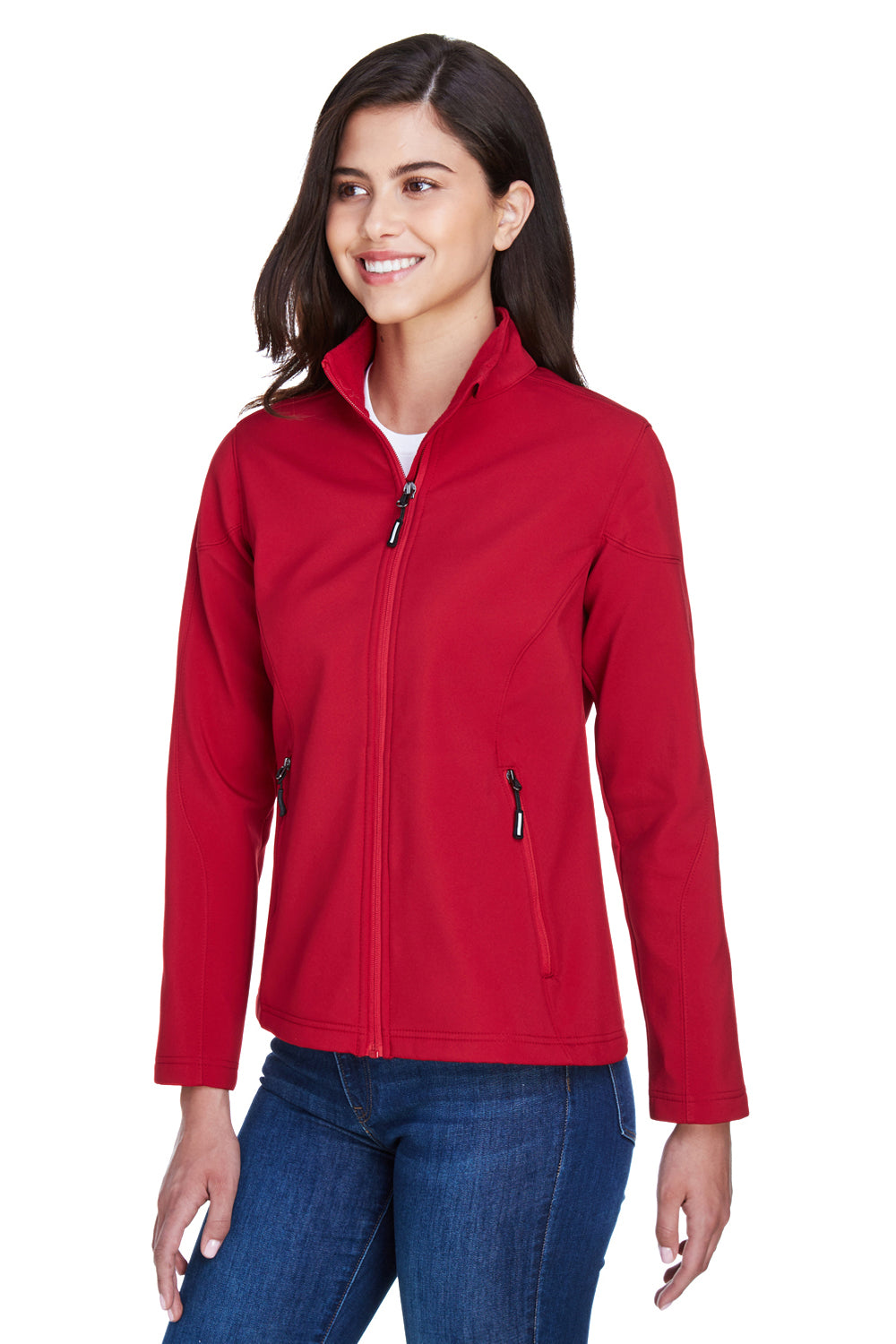 Core 365 78184 Womens Cruise Water Resistant Full Zip Jacket Classic Red Model 3q