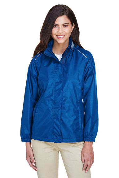 Core 365 78185 Womens Climate Waterproof Full Zip Hooded Jacket True Royal Blue Model Front