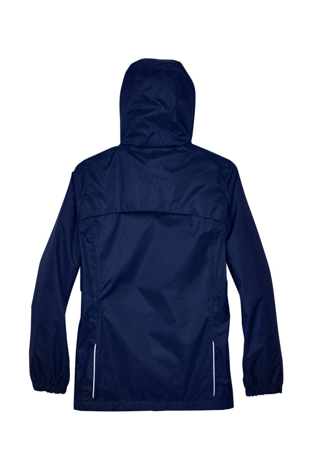 Core 365 78185 Womens Climate Waterproof Full Zip Hooded Jacket Classic Navy Blue Flat Back