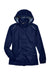 Core 365 78185 Womens Climate Waterproof Full Zip Hooded Jacket Classic Navy Blue Flat Front