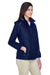 Core 365 78185 Womens Climate Waterproof Full Zip Hooded Jacket Classic Navy Blue Model 3q