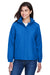 Core 365 78189 Womens Brisk Full Zip Hooded Jacket True Royal Blue Model Front