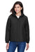 Core 365 78189 Womens Brisk Full Zip Hooded Jacket Black Model Front