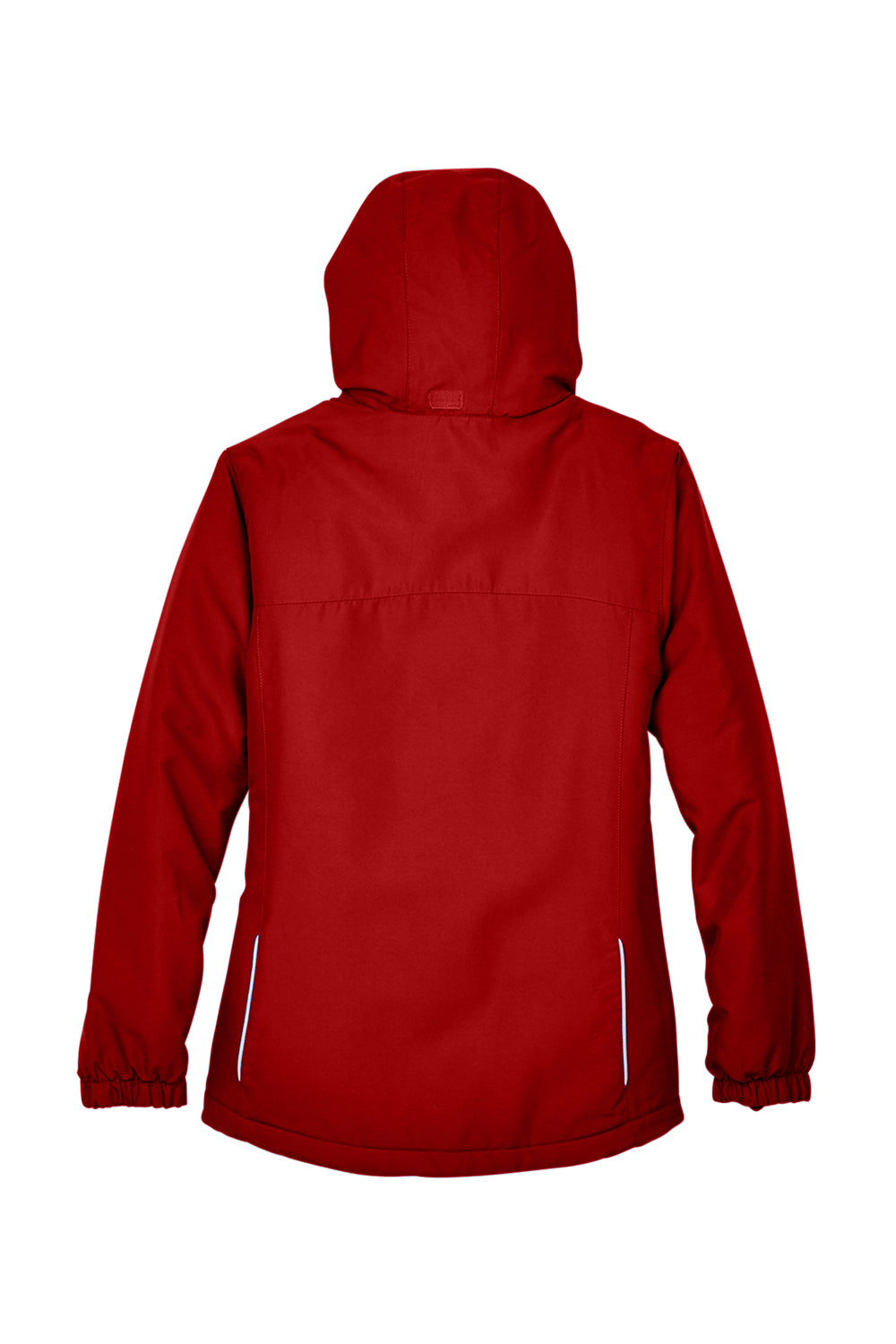 Core 365 78189 Womens Brisk Full Zip Hooded Jacket Classic Red Flat Back