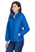 Core 365 78189 Womens Brisk Full Zip Hooded Jacket True Royal Blue Model 3q