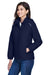 Core 365 78189 Womens Brisk Full Zip Hooded Jacket Classic Navy Blue Model 3q