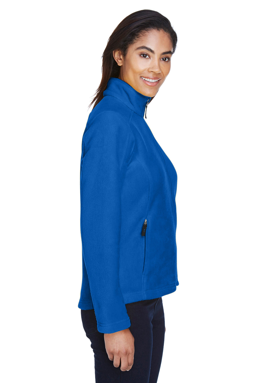 Core 365 78190 Womens Journey Pill Resistant Fleece Full Zip Jacket True Royal Blue Model Side