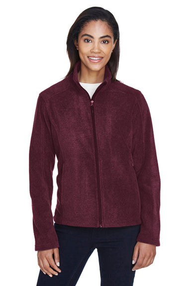 Core 365 78190 Womens Journey Pill Resistant Fleece Full Zip Jacket Burgundy Model Front