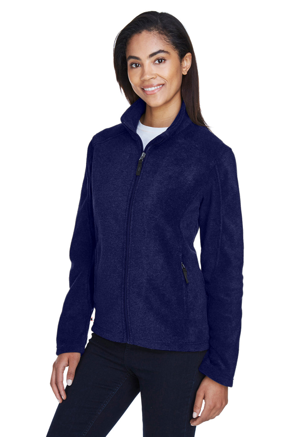 Core 365 78190 Womens Journey Pill Resistant Fleece Full Zip Jacket Classic Navy Blue Model 3q