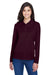 Core 365 78192 Womens Pinnacle Performance Moisture Wicking Long Sleeve Polo Shirt Burgundy Model Front