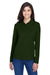 Core 365 78192 Womens Pinnacle Performance Moisture Wicking Long Sleeve Polo Shirt Forest Green Model Front