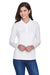 Core 365 78192 Womens Pinnacle Performance Moisture Wicking Long Sleeve Polo Shirt White Model Front