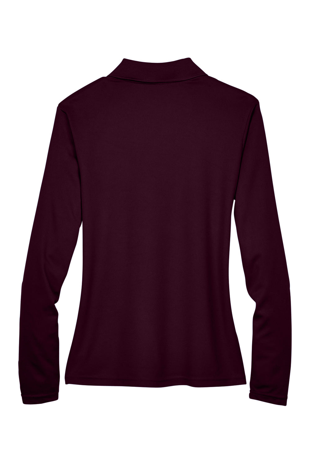 Core 365 78192 Womens Pinnacle Performance Moisture Wicking Long Sleeve Polo Shirt Burgundy Flat Back