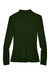 Core 365 78192 Womens Pinnacle Performance Moisture Wicking Long Sleeve Polo Shirt Forest Green Flat Back