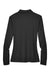 Core 365 78192 Womens Pinnacle Performance Moisture Wicking Long Sleeve Polo Shirt Black Flat Back