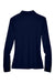 Core 365 78192 Womens Pinnacle Performance Moisture Wicking Long Sleeve Polo Shirt Classic Navy Blue Flat Back