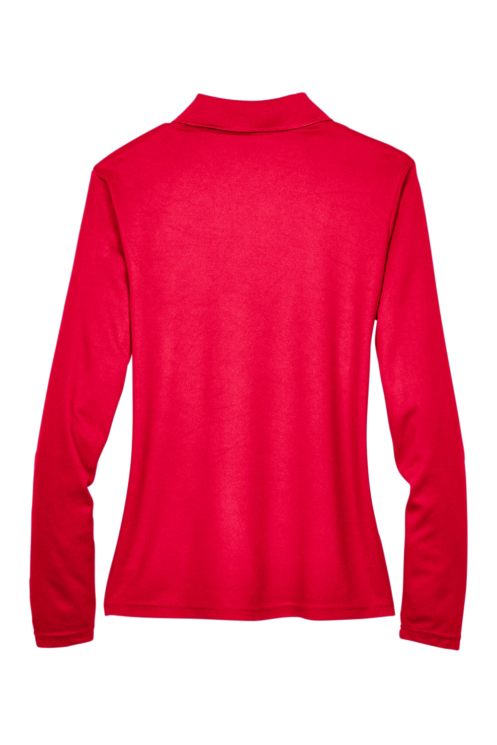 Core 365 78192 Womens Pinnacle Performance Moisture Wicking Long Sleeve Polo Shirt Classic Red Flat Back