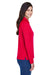 Core 365 78192 Womens Pinnacle Performance Moisture Wicking Long Sleeve Polo Shirt Classic Red Model Side