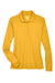 Core 365 78192 Womens Pinnacle Performance Moisture Wicking Long Sleeve Polo Shirt Campus Gold Flat Front