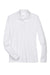 Core 365 78192 Womens Pinnacle Performance Moisture Wicking Long Sleeve Polo Shirt White Flat Front