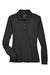 Core 365 78192 Womens Pinnacle Performance Moisture Wicking Long Sleeve Polo Shirt Black Flat Front