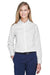 Core 365 78193 Womens Operate UV Protection Long Sleeve Button Down Shirt White Model Front