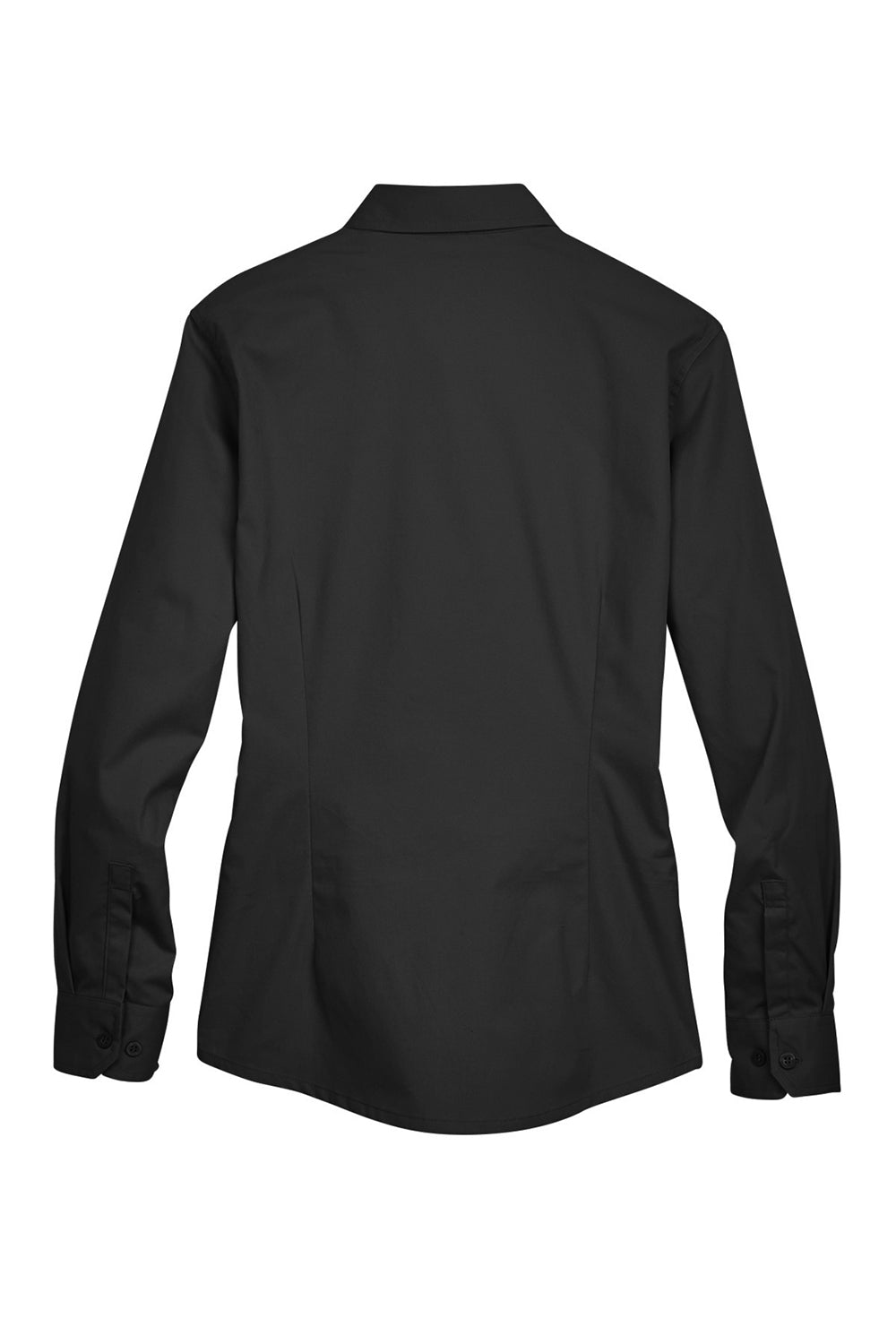 Core 365 78193 Womens Operate UV Protection Long Sleeve Button Down Shirt Black Flat Back