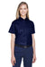 Core 365 78194 Womens Optimum UV Protection Short Sleeve Button Down Shirt Classic Navy Blue Model Front