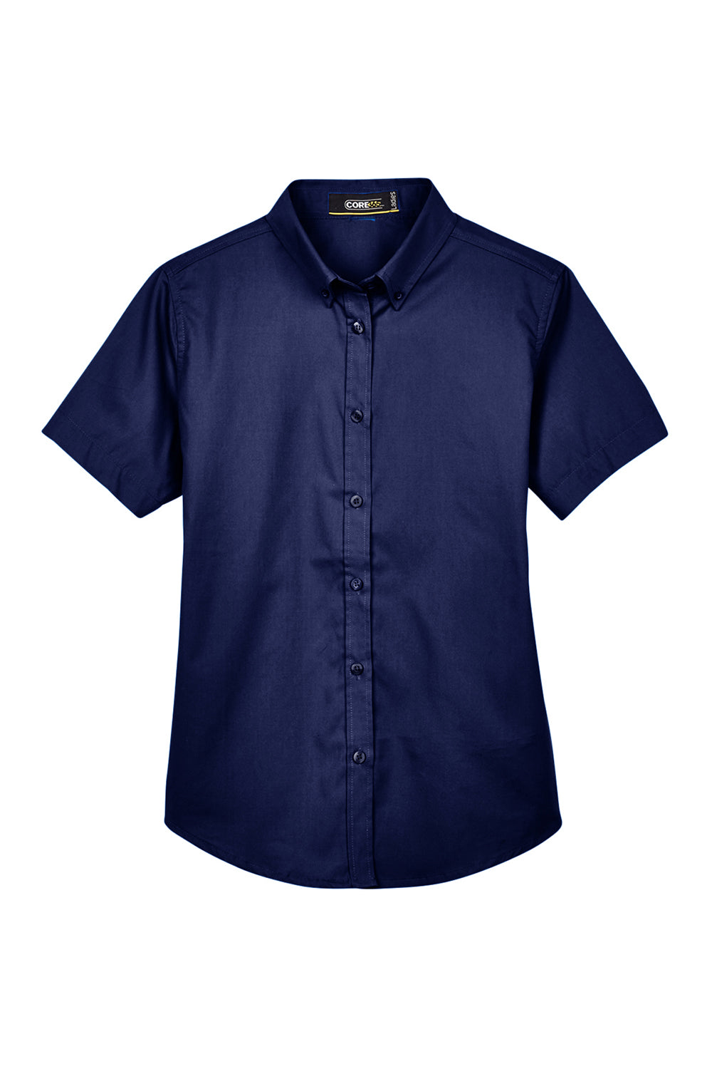 Core 365 78194 Womens Optimum UV Protection Short Sleeve Button Down Shirt Classic Navy Blue Flat Front