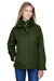 Core 365 78205 Womens Region 3-in-1 Water Resistant Full Zip Hooded Jacket Forest Green Model Front