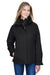 Core 365 78205 Womens Region 3-in-1 Water Resistant Full Zip Hooded Jacket Black Model Front