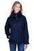 Core 365 78205 Womens Region 3-in-1 Water Resistant Full Zip Hooded Jacket Classic Navy Blue Model Front