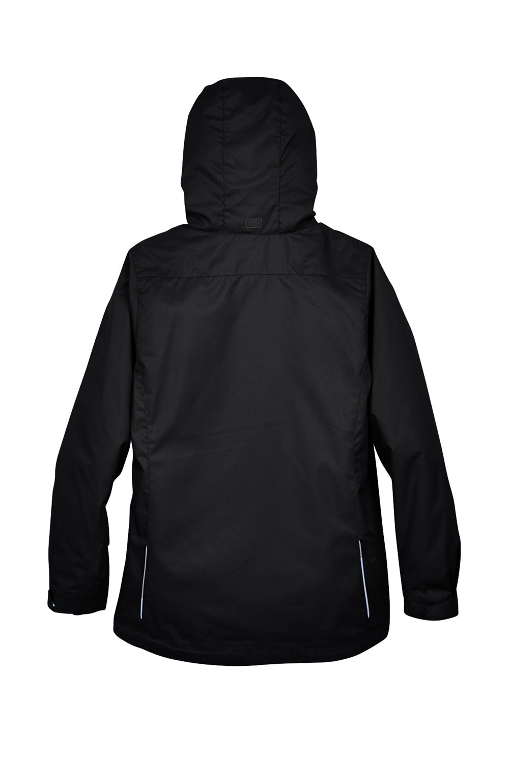 Core 365 78205 Womens Region 3-in-1 Water Resistant Full Zip Hooded Jacket Black Flat Back