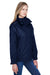 Core 365 78205 Womens Region 3-in-1 Water Resistant Full Zip Hooded Jacket Classic Navy Blue Model 3q