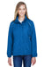 Core 365 78224 Womens Profile Water Resistant Full Zip Hooded Jacket True Royal Blue Model Front