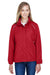 Core 365 78224 Womens Profile Water Resistant Full Zip Hooded Jacket Classic Red Model Front