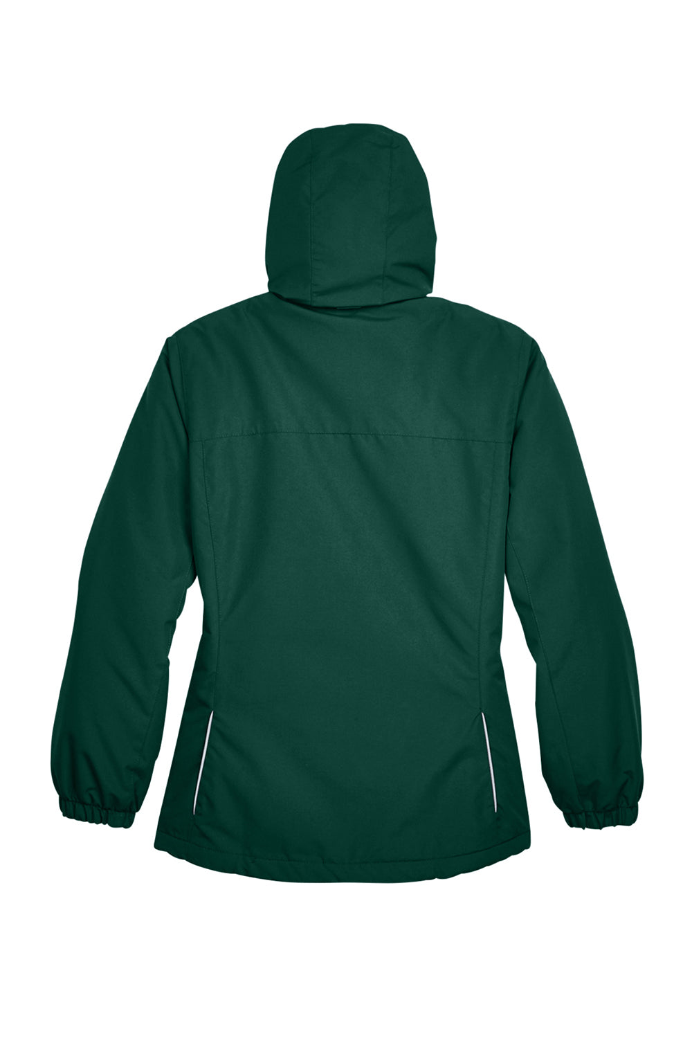 Core 365 78224 Womens Profile Water Resistant Full Zip Hooded Jacket Forest Green Flat Back